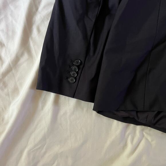 Ann Taylor Black Wool Collarless Blazer Plus Size 16 Career Office Work - Picture 9 of 13